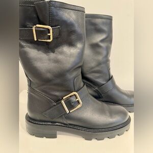 JIMMY CHOO Biker II leather combat boots